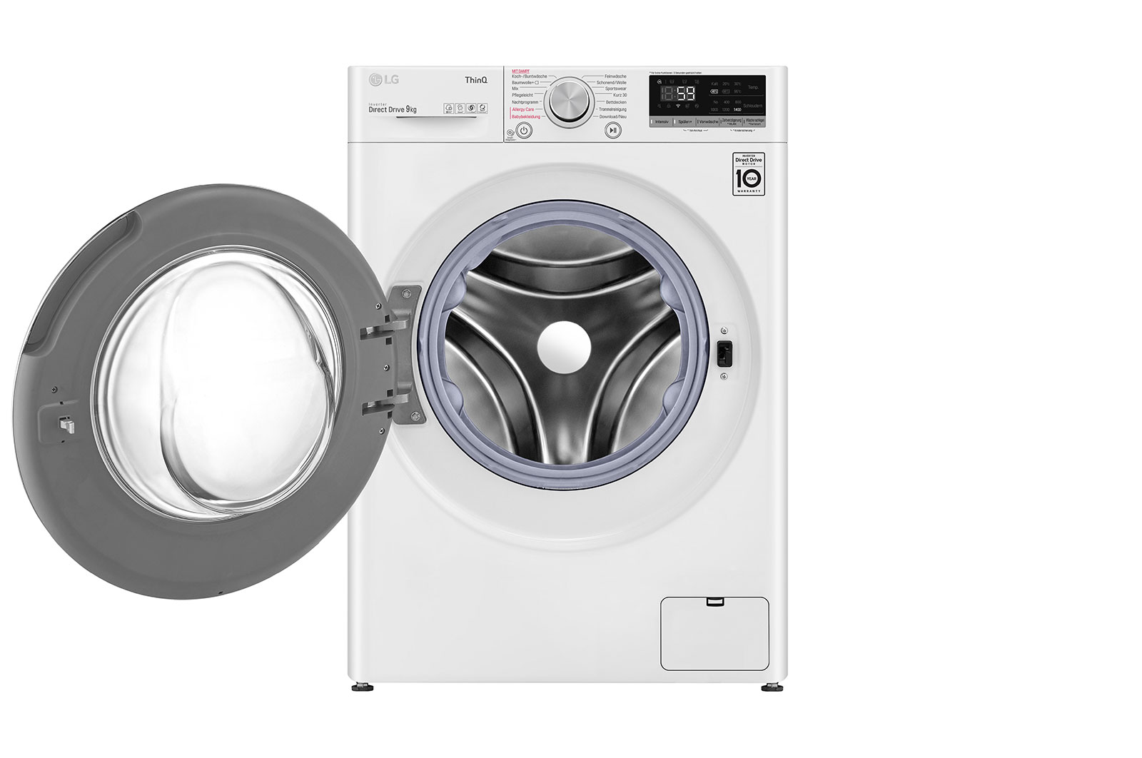 LG Waschmaschine | 9 kg | Energieeffizienzklasse B | AI DD®| Steam | TurboWash | Neue Wohlfühl-Trommel | ThinQ®, F4WV509S1