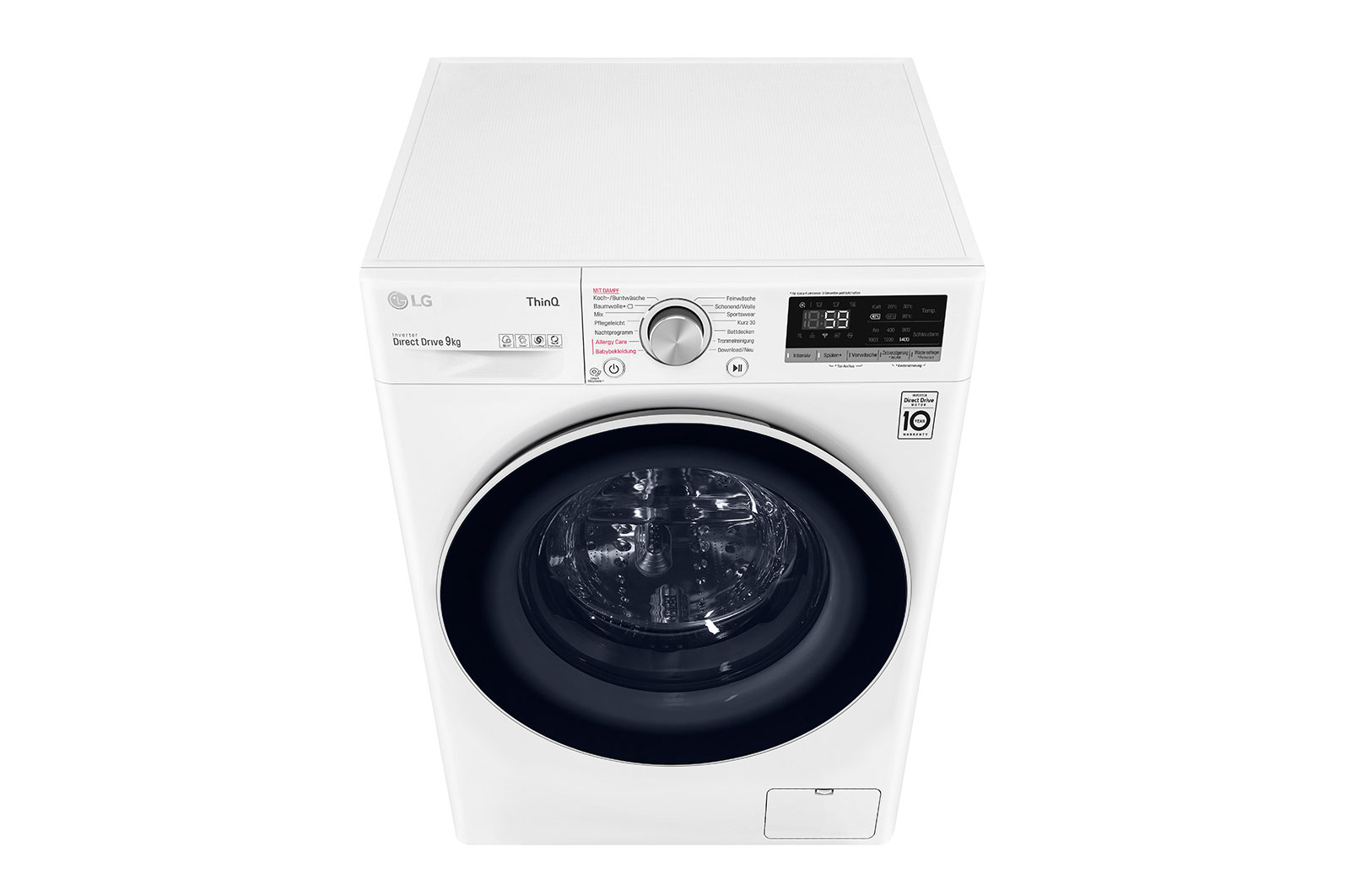 LG Waschmaschine | 9 kg | Energieeffizienzklasse B | AI DD®| Steam | TurboWash | Neue Wohlfühl-Trommel | ThinQ®, F4WV509S1