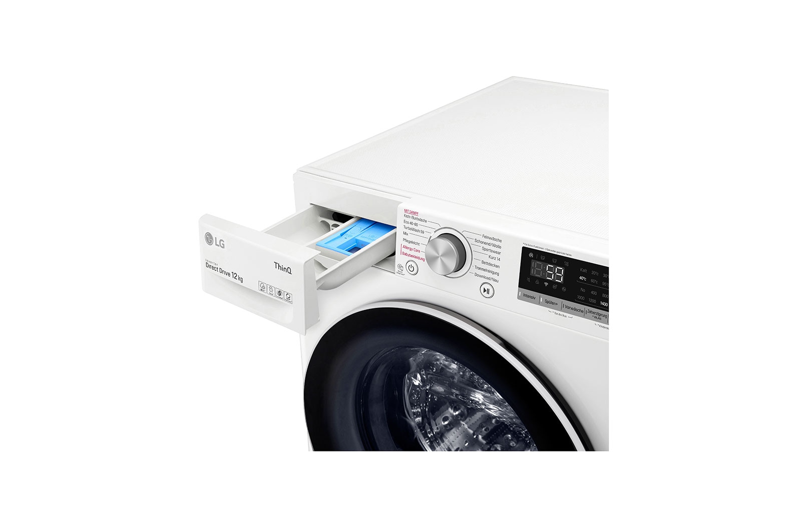 LG Waschmaschine mit AI DD® | 12 kg | Energieeffizienzklasse B | 1.400 U./Min. | Steam | Add Item | Neue Wohlfühl-Trommel | Wi-Fi-Funktion, F4WV512P0