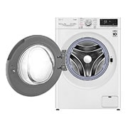 LG Waschmaschine mit 9 kg Kapazität | Energieeffizienzklasse A | 1.400 U./Min. | Weiß mit silbernem Bullaugenring | F4WV609S1A, F4WV609S1A