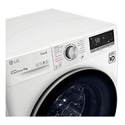 LG Waschmaschine mit 9 kg Kapazität | Energieeffizienzklasse A | 1.400 U./Min. | Weiß mit silbernem Bullaugenring | F4WV609S1A, F4WV609S1A