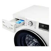 LG Waschmaschine mit 9 kg Kapazität | Energieeffizienzklasse A | 1.400 U./Min. | Weiß mit silbernem Bullaugenring | F4WV609S1A, F4WV609S1A