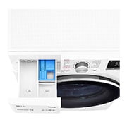 LG Waschmaschine mit 9 kg Kapazität | Energieeffizienzklasse A | 1.400 U./Min. | Weiß mit silbernem Bullaugenring | F4WV609S1A, F4WV609S1A