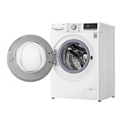 LG Waschmaschine mit 9 kg Kapazität | Energieeffizienzklasse A | 1.400 U./Min. | Weiß mit silbernem Bullaugenring | F4WV609S1A, F4WV609S1A