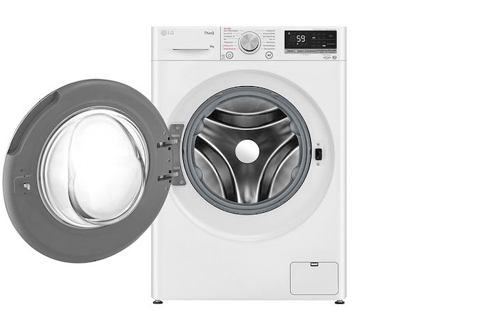 LG Waschmaschine Weiß (EEK A, 8 kg, 1.360 U./Min.) mit AI DD® & TurboWash®360° | F4WV7080, F4WV7080
