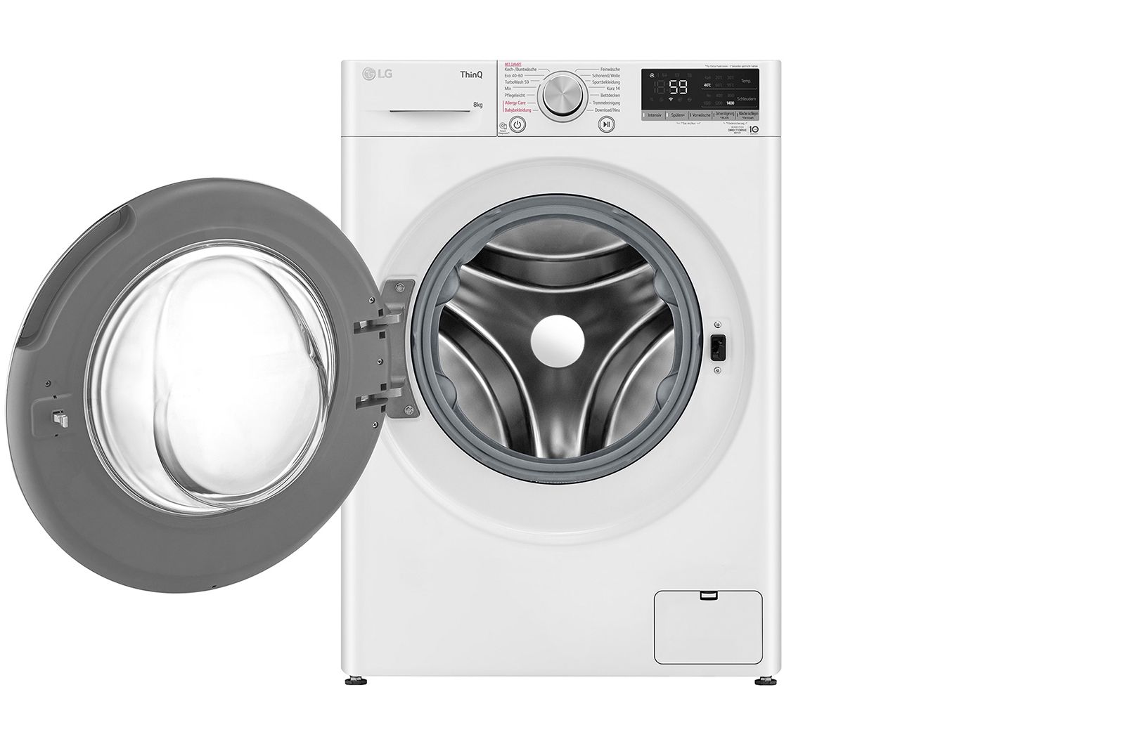 LG Waschmaschine (8 kg, 1.400 U./Min., EEK A) mit schwarzem Bullaugenring | F4WV7080, F4WV7080