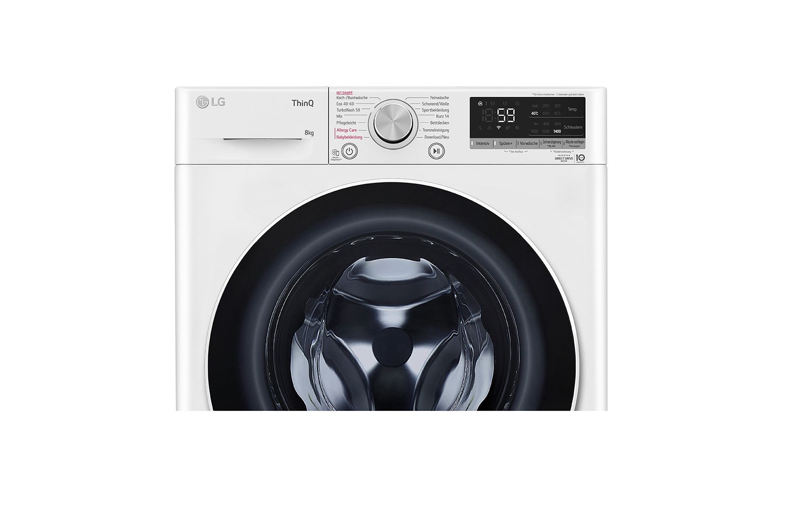 LG Waschmaschine (8 kg, 1.400 U./Min., EEK A) mit schwarzem Bullaugenring | F4WV7080, F4WV7080