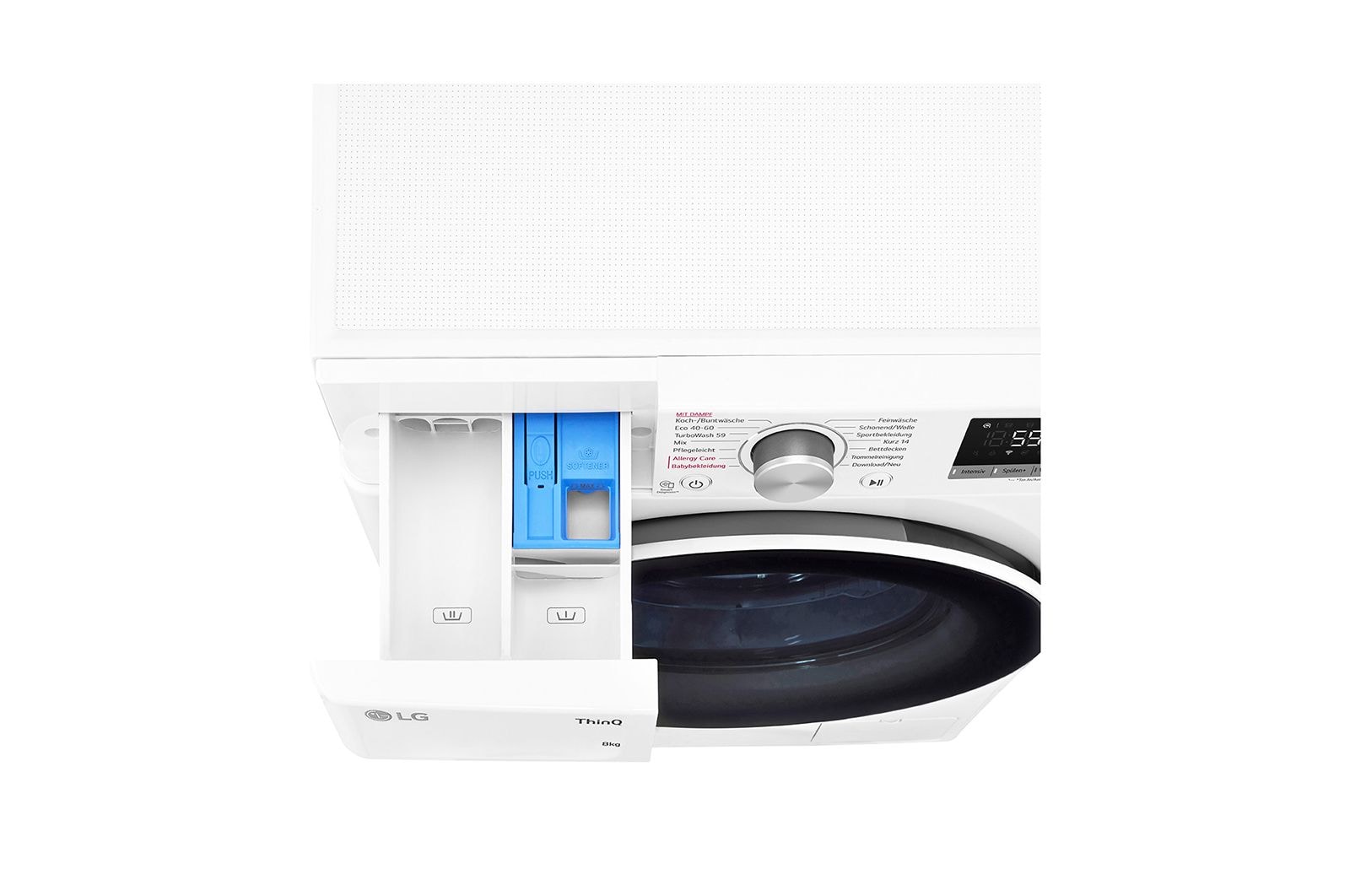 LG Waschmaschine (8 kg, 1.400 U./Min., EEK A) mit schwarzem Bullaugenring | F4WV7080, F4WV7080