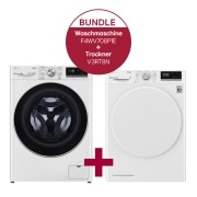 LG Waschmaschine | 8 kg | EEK A | AI DD® | Steam | F4WV708P1E & Trockner mit Dual Inverter Wärmepumpentechnologie | EEK A++ | V3RT8N, F4WV708P1E.V3RT8N