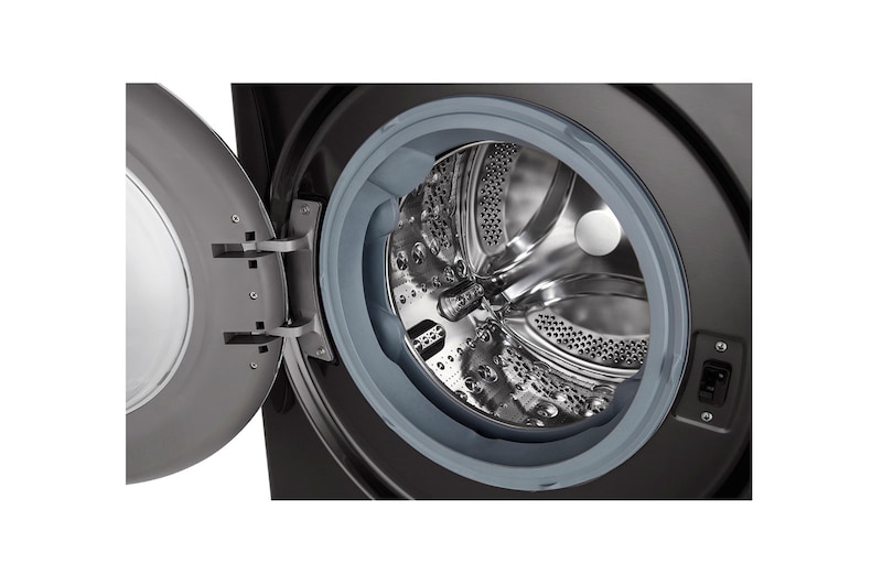 LG Waschmaschine Metallic Black Steel (A, 8 kg, 1.360 U./Min.) mit AI DD® & TurboWash®360° | F4WV708P2BA, F4WV708P2BA