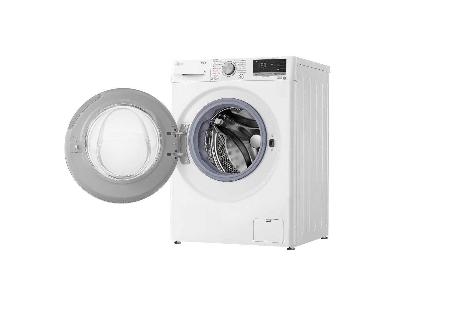 LG Waschmaschine mit 9 kg Kapazität  | Energieeffizienzklasse A | 1.400 U./Min. | Weiß mit weißem Bullaugenring | F4WV7090, F4WV7090