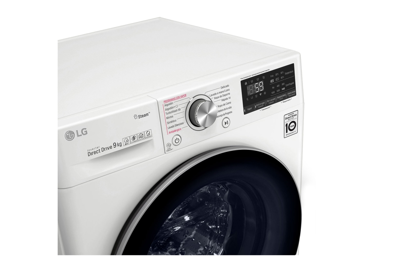 LG Waschmaschine | 9 kg | AI DD™ | Steam+™, F4WV709P1