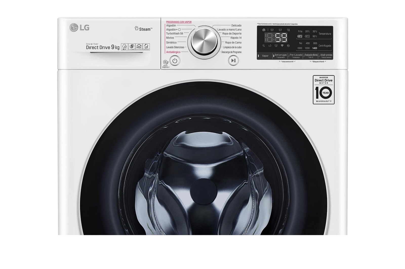 LG Waschmaschine | 9 kg | AI DD™ | Steam+™, F4WV709P1