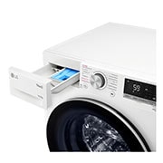 LG Waschmaschine mit 10,5 kg Kapazität | Energieeffizienzklasse A | 1.400 U./Min. | Weiß mit weißem Bullaugenring | F4WV70X1, F4WV70X1