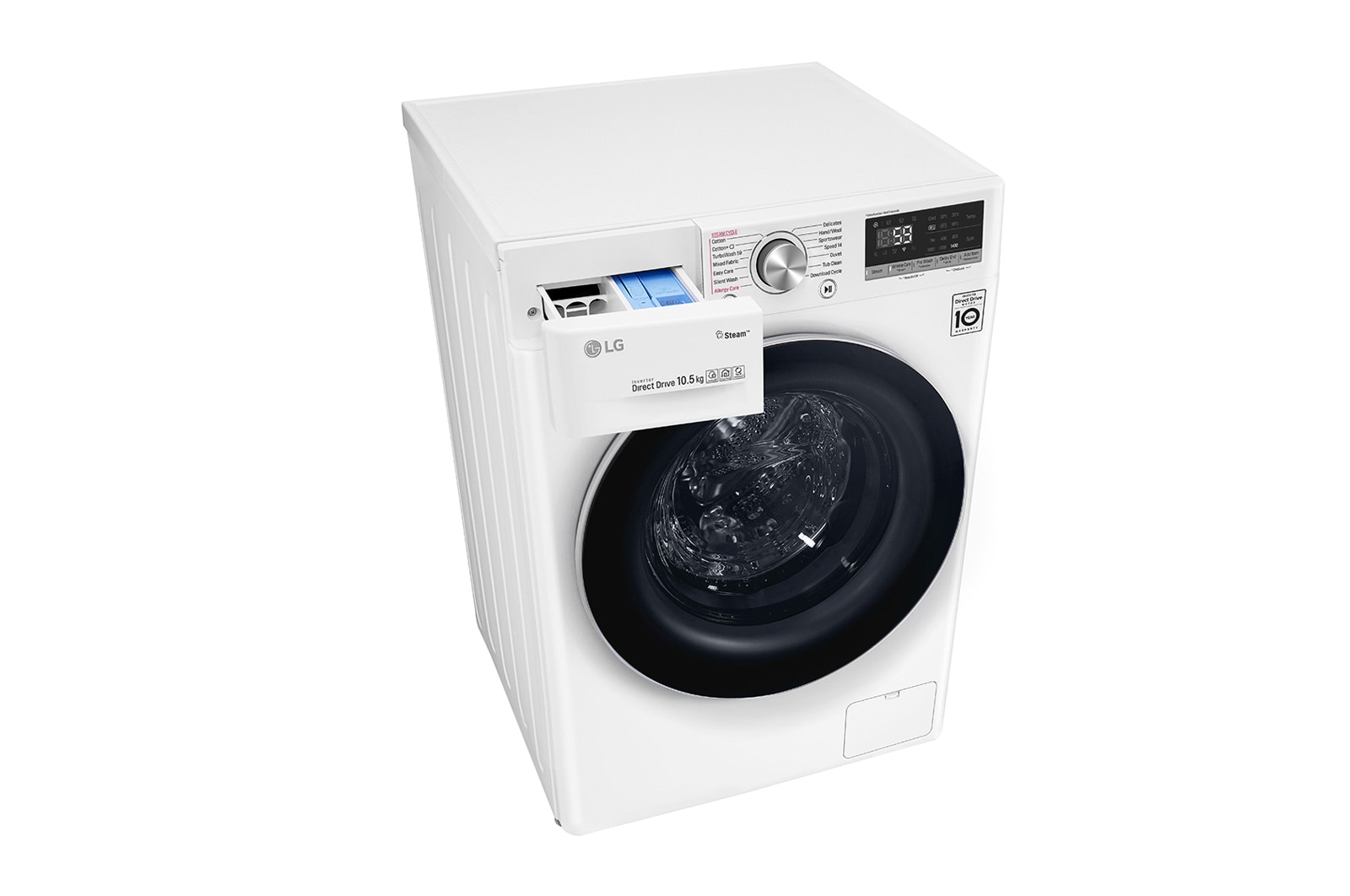 LG Waschmaschine | 10 kg | AI DD™ | Steam+™ | TurboWash™ | Aqualock | Neue Wohlfühl-Trommel, F4WV710P1