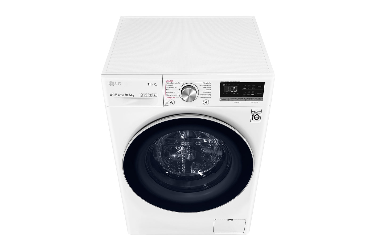 LG Waschmaschine Weiß (A, 10,5 kg, 1.360 U./Min.) mit AI DD® & TurboWash®360° | F4WV710P1E, F4WV710P1E