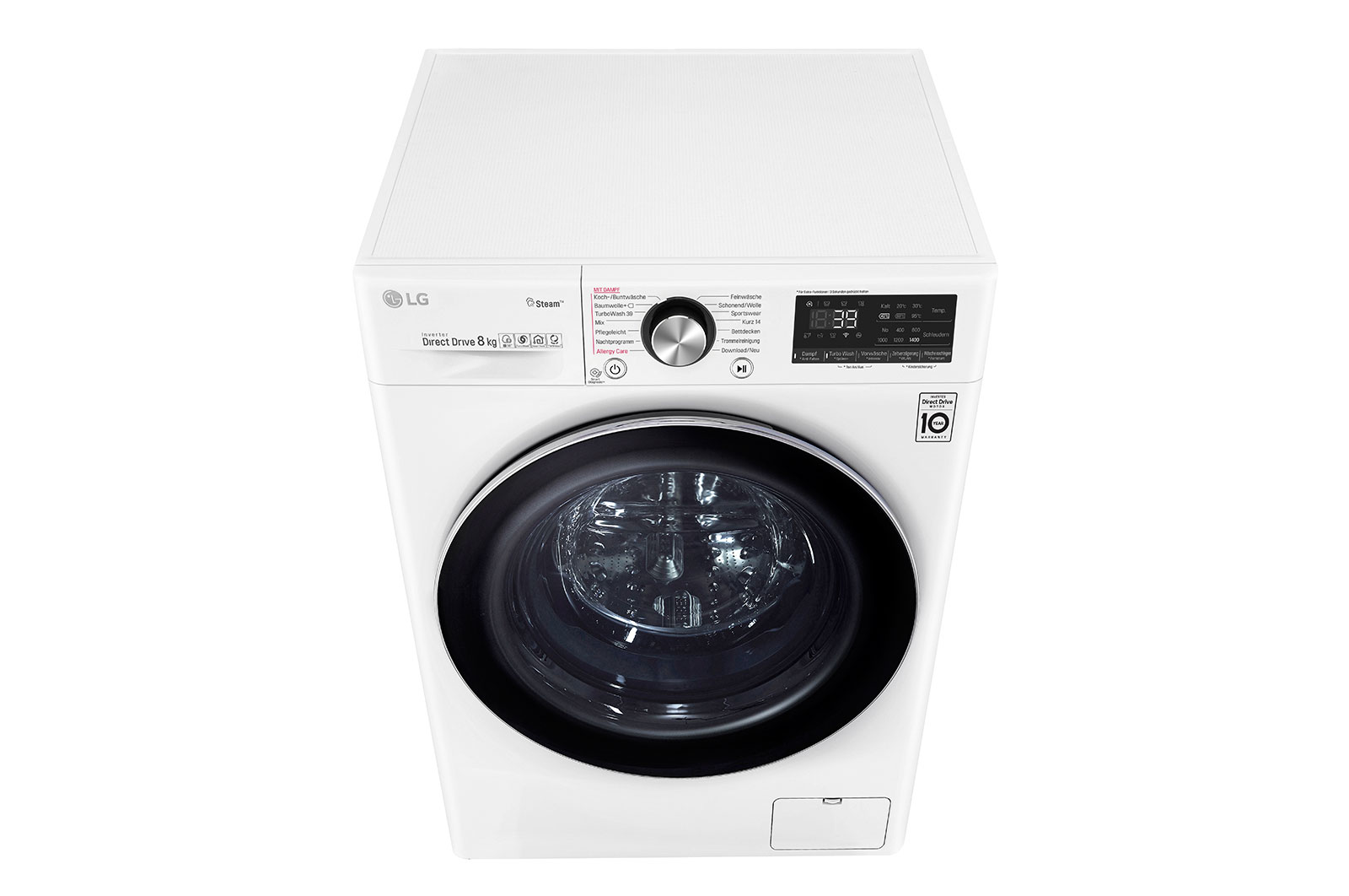 LG Waschmaschine | 8 kg | AI Direct Drive™ | Steam+™ | TurboWash 360°, F4WV908P2