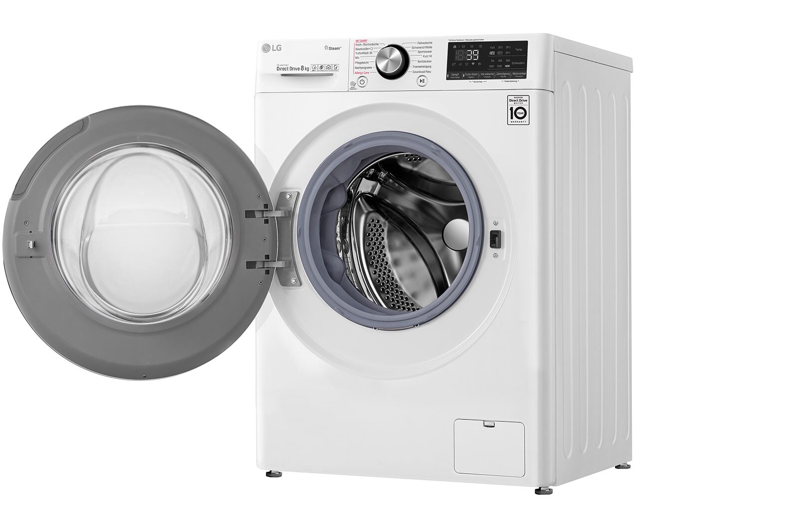 LG Waschmaschine | 8 kg | AI Direct Drive™ | Steam+™ | TurboWash 360°, F4WV908P2