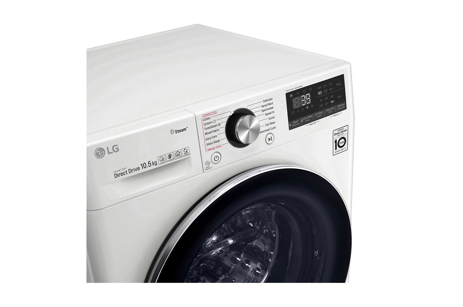 LG Waschmaschine | 10,5 kg | AI DD™ | Steam+™ | TurboWash™360° , F4WV910P2