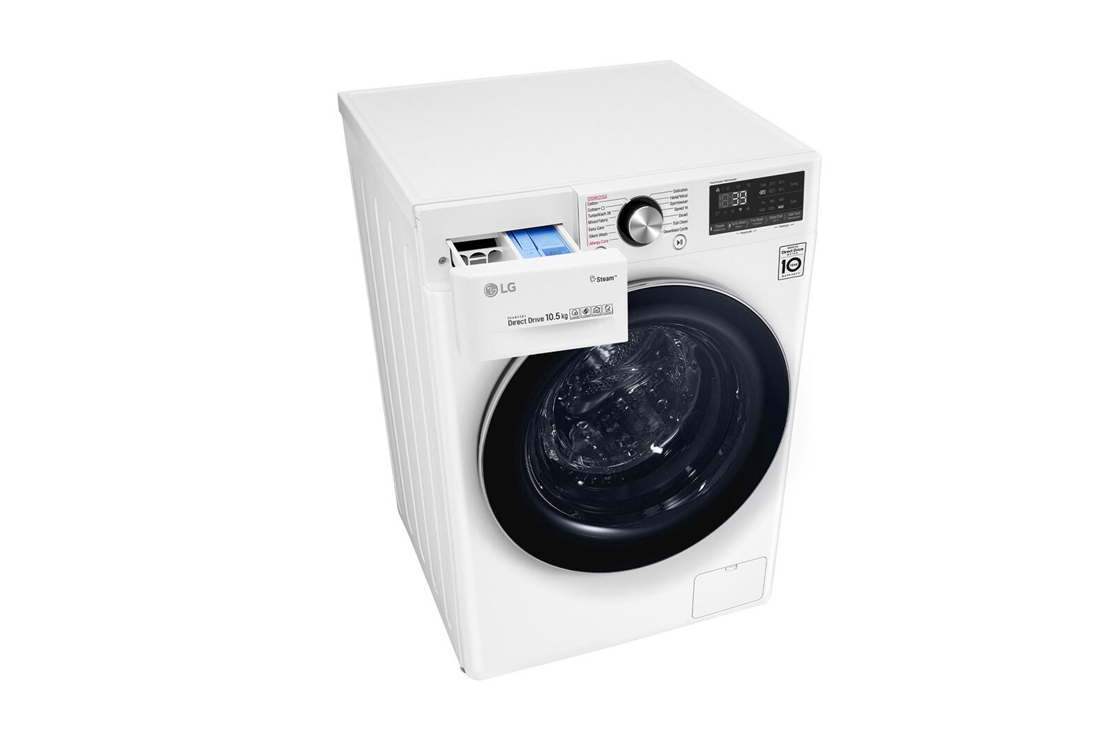 LG Waschmaschine | 10,5 kg | AI DD™ | Steam+™ | TurboWash™360° , F4WV910P2