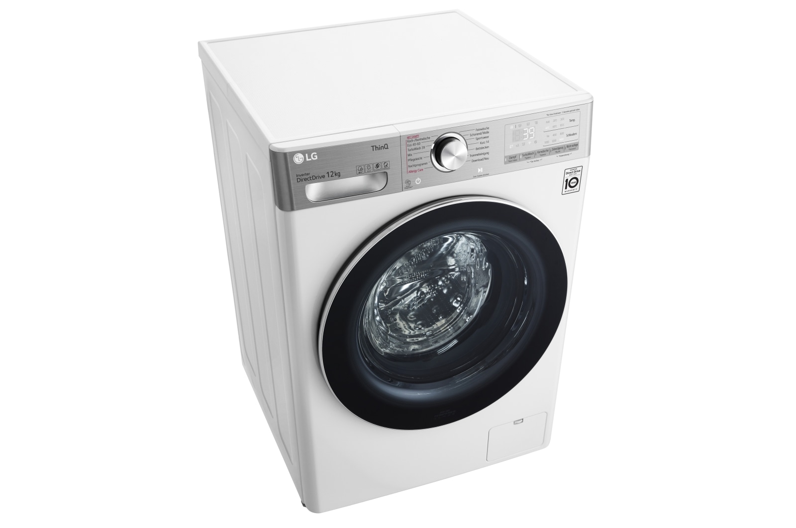 LG Waschmaschine mit AI DD®  | 12 kg | Energieeffizienzklasse A | 1.400 U./Min. | AI DD®  | Steam | TurboWash® 360° | Wäsche nachlegen | Neue Wohlfühl-Trommel | ThinQ®, F4WV912P2