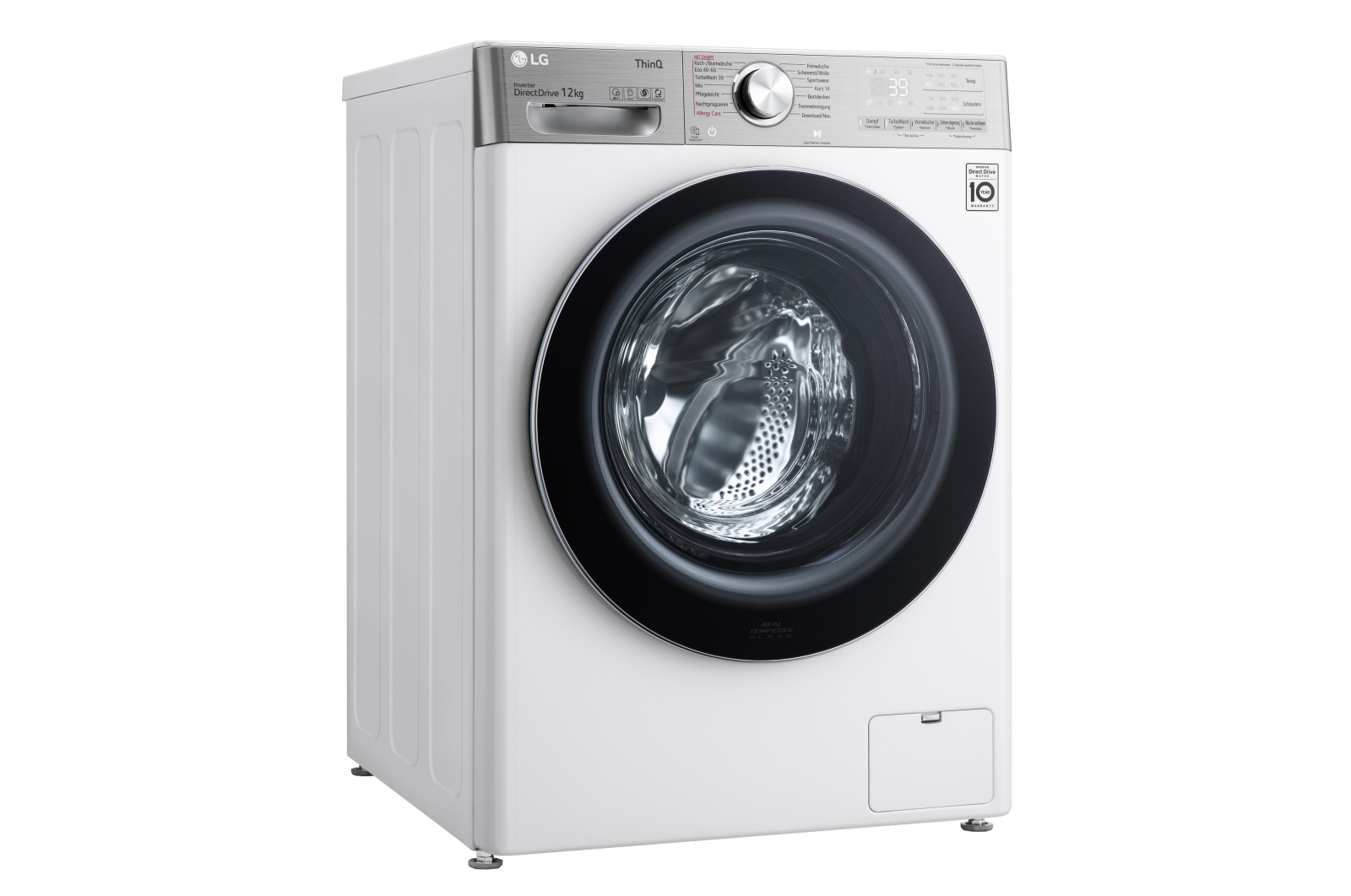 LG Waschmaschine mit AI DD®  | 12 kg | Energieeffizienzklasse A | 1.400 U./Min. | AI DD®  | Steam | TurboWash® 360° | Wäsche nachlegen | Neue Wohlfühl-Trommel | ThinQ®, F4WV912P2