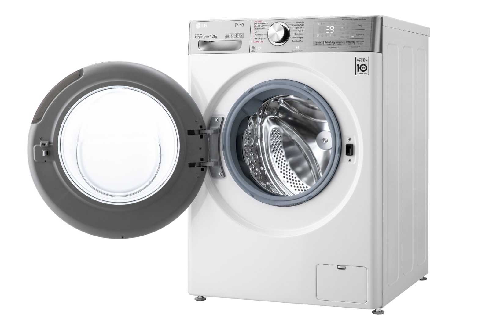 LG Waschmaschine mit AI DD®  | 12 kg | Energieeffizienzklasse A | 1.400 U./Min. | AI DD®  | Steam | TurboWash® 360° | Wäsche nachlegen | Neue Wohlfühl-Trommel | ThinQ®, F4WV912P2