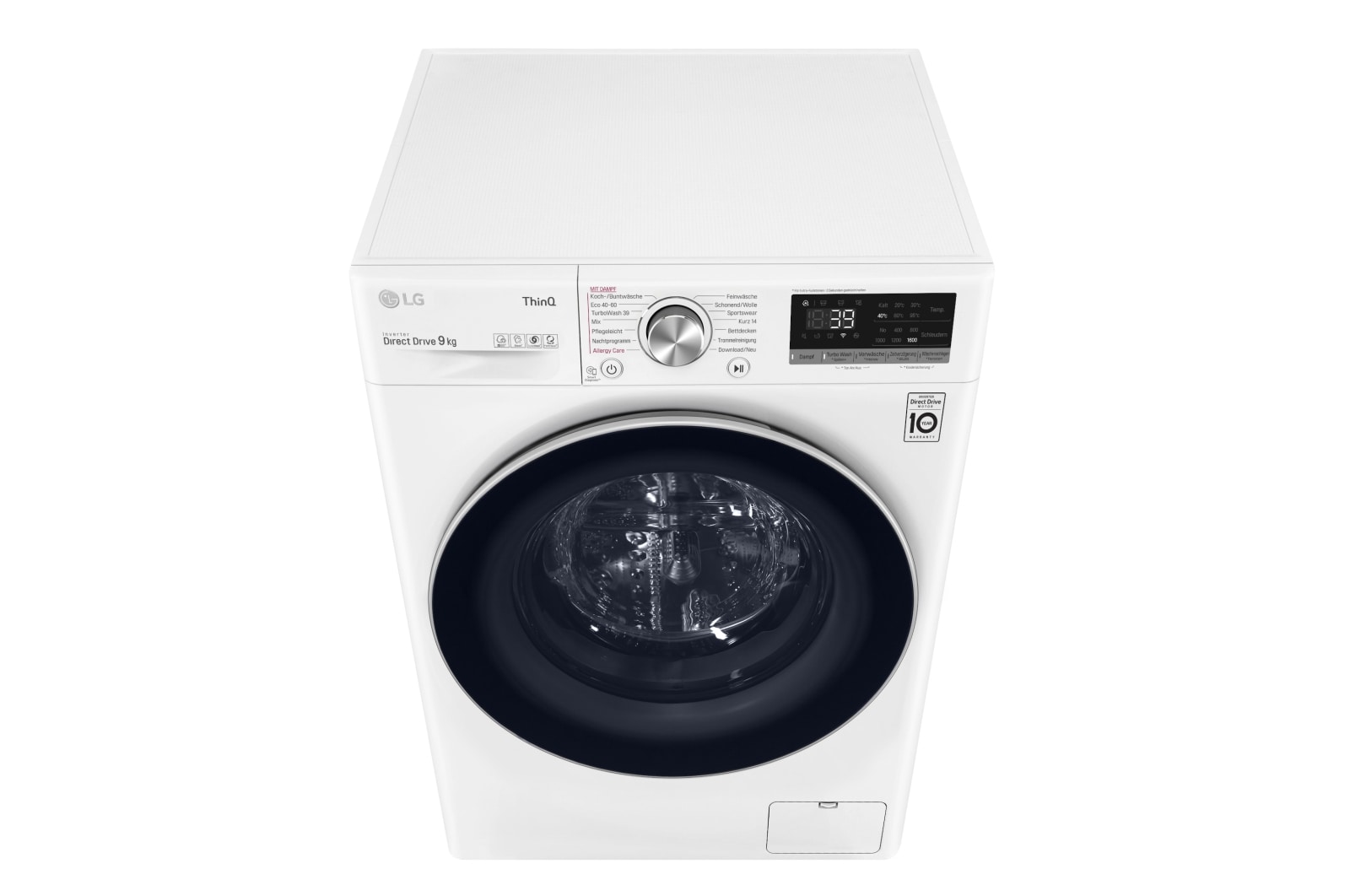 LG Waschmaschine Weiß (9 kg, 1.600 U./Min., EEK A) mit AI DD®, ThinQ® & TurboWash®360° | F6WV709P1, F6WV709P1