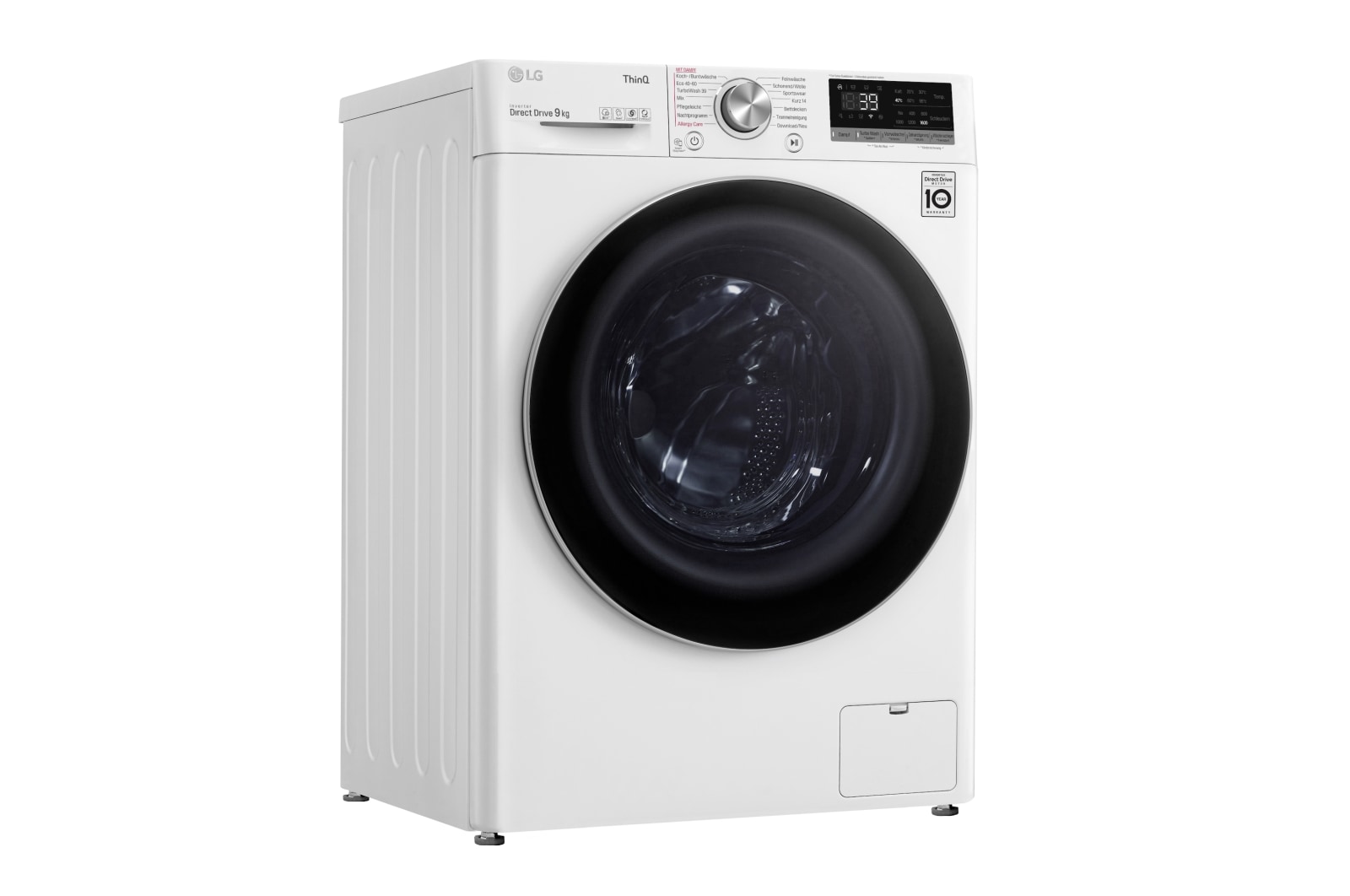 LG Waschmaschine Weiß (9 kg, 1.600 U./Min., EEK A) mit AI DD®, ThinQ® & TurboWash®360° | F6WV709P1, F6WV709P1