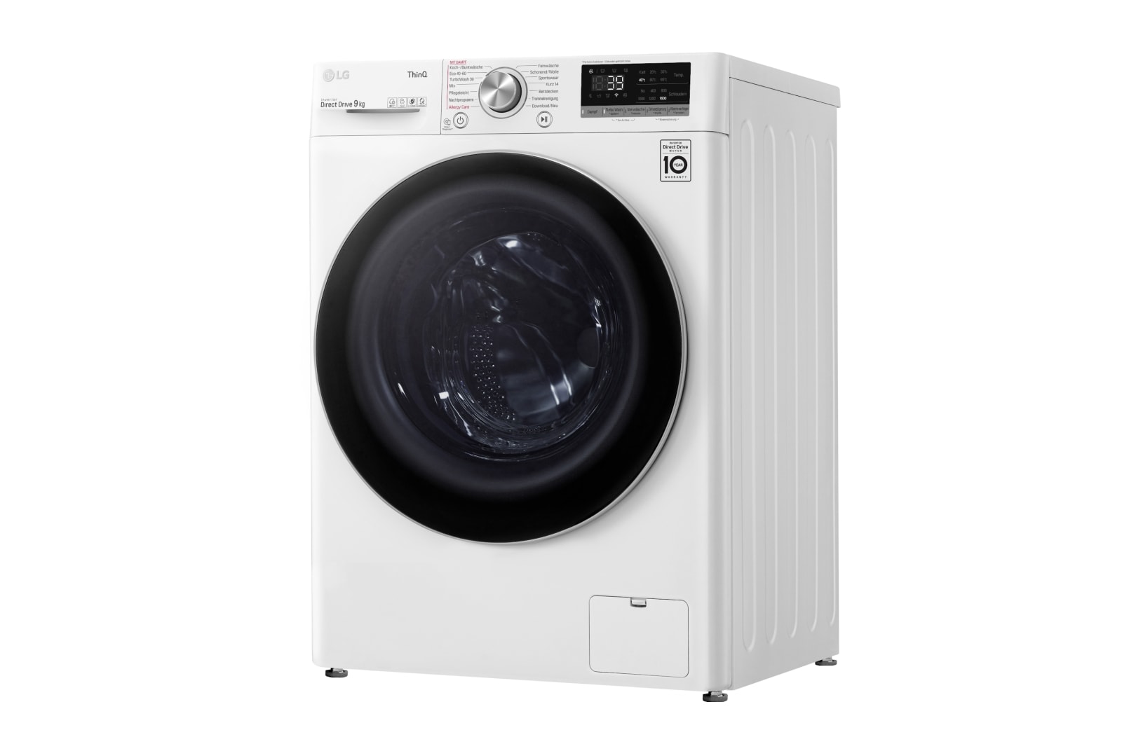 LG Waschmaschine Weiß (9 kg, 1.600 U./Min., EEK A) mit AI DD®, ThinQ® & TurboWash®360° | F6WV709P1, F6WV709P1