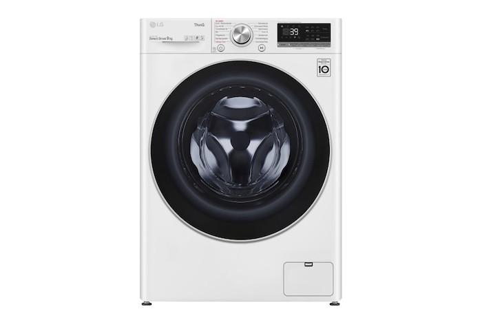 LG Waschmaschine Weiß (EEK A, 9 kg, 1.560 U./Min.) mit AI DD® & TurboWash®360° | F6WV709P1, F6WV709P1