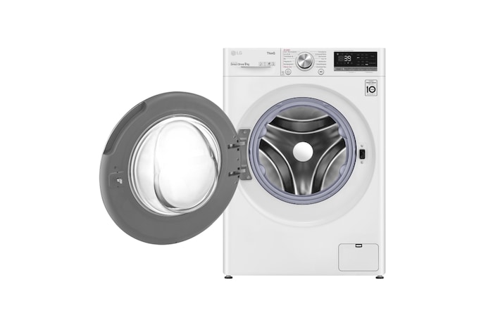 LG Waschmaschine Weiß (EEK A, 9 kg, 1.560 U./Min.) mit AI DD® & TurboWash®360° | F6WV709P1, F6WV709P1