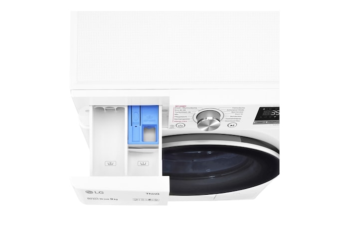 LG Waschmaschine Weiß (EEK A, 9 kg, 1.560 U./Min.) mit AI DD® & TurboWash®360° | F6WV709P1, F6WV709P1