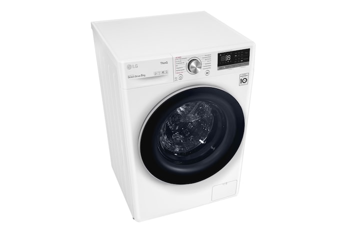 LG Waschmaschine Weiß (EEK A, 9 kg, 1.560 U./Min.) mit AI DD® & TurboWash®360° | F6WV709P1, F6WV709P1
