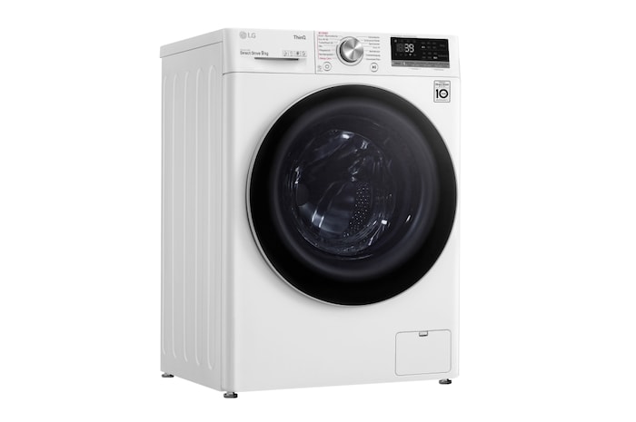 LG Waschmaschine Weiß (EEK A, 9 kg, 1.560 U./Min.) mit AI DD® & TurboWash®360° | F6WV709P1, F6WV709P1
