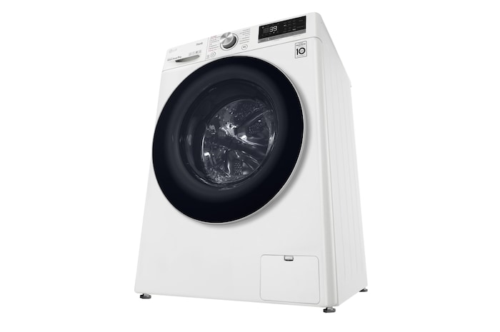 LG Waschmaschine Weiß (EEK A, 9 kg, 1.560 U./Min.) mit AI DD® & TurboWash®360° | F6WV709P1, F6WV709P1