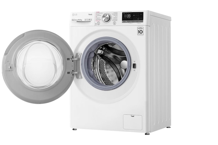 LG Waschmaschine Weiß (EEK A, 10,5 kg, 1.560 U./Min.) mit AI DD® & TurboWash®360° | F6WV710P1, F6WV710P1