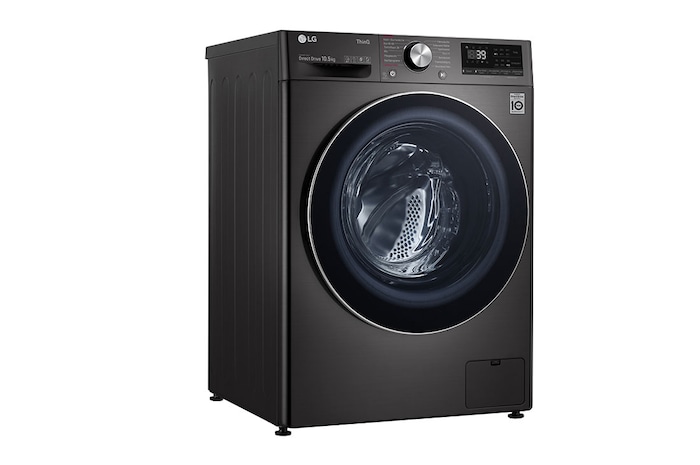 LG Waschmaschine Metallic Black Steel (EEK A, 10,5 kg, 1.560 U./Min.) mit AI DD® & TurboWash®360° | F6WV710P2S, F6WV710P2S
