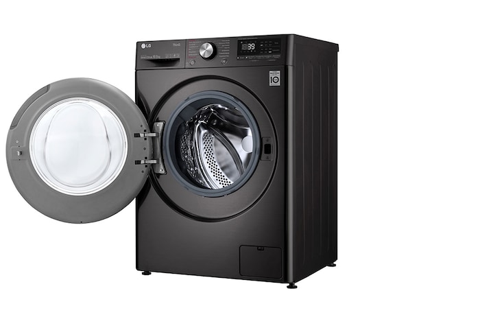 LG Waschmaschine Metallic Black Steel (EEK A, 10,5 kg, 1.560 U./Min.) mit AI DD® & TurboWash®360° | F6WV710P2S, F6WV710P2S