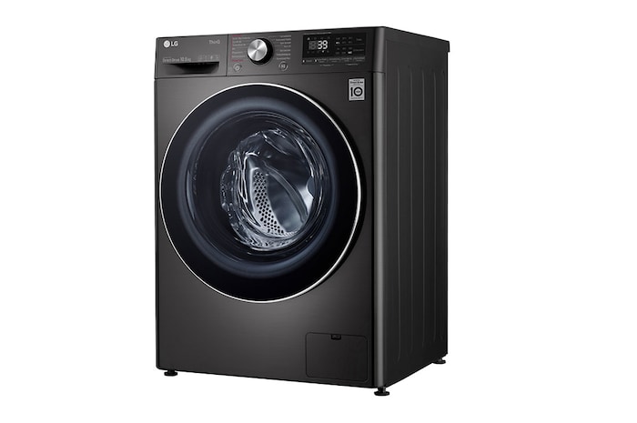 LG Waschmaschine Metallic Black Steel (EEK A, 10,5 kg, 1.560 U./Min.) mit AI DD® & TurboWash®360° | F6WV710P2S, F6WV710P2S