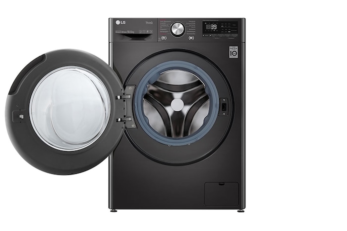 LG Waschmaschine Metallic Black Steel (EEK A, 10,5 kg, 1.560 U./Min.) mit AI DD® & TurboWash®360° | F6WV710P2S, F6WV710P2S