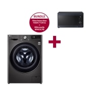 LG Waschmaschine (10,5 kg, 1.600 U./Min.) und Mikrowelle (25 L, 1000 Watt) im Set | F6WV710P2S.MH65CPB, F6WV710P2S.MH65CPB