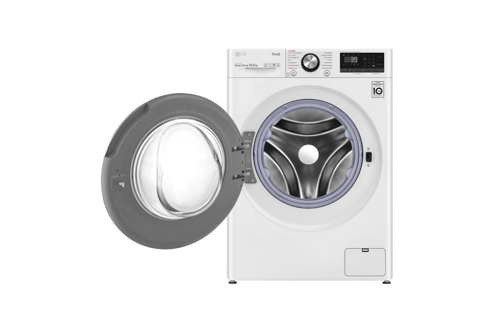 LG Waschmaschine | 10,5 kg | Energieeffizienzklasse* A | AI DD® | Steam | TurboWash® 360° | ThinQ® | Neue Wohlfühl-Trommel, F6WV910P2