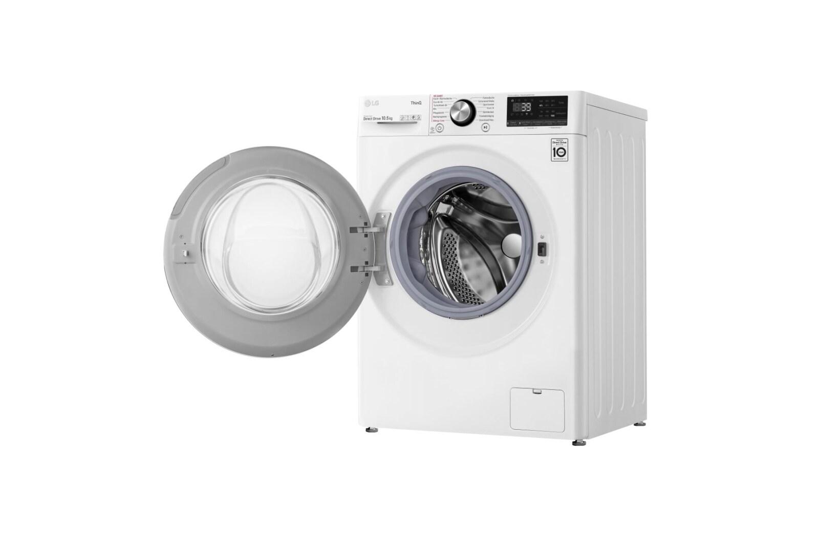 LG Waschmaschine | 10,5 kg | Energieeffizienzklasse* A | AI DD® | Steam | TurboWash® 360° | ThinQ® | Neue Wohlfühl-Trommel, F6WV910P2