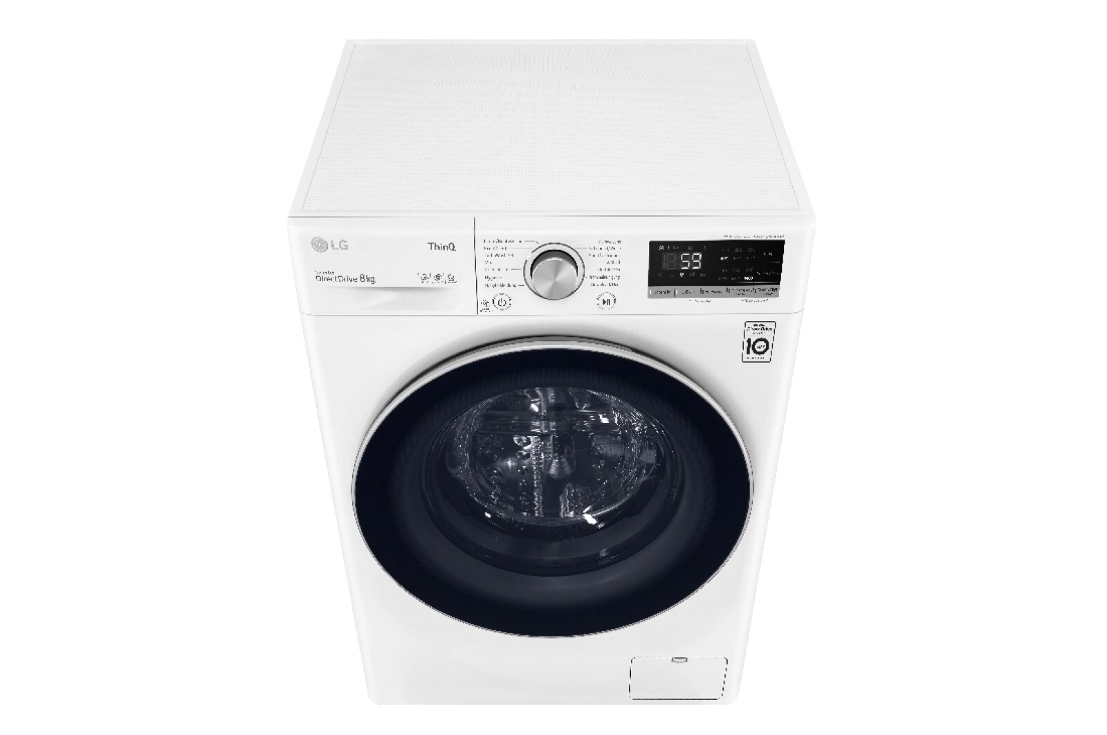 LG Waschmaschine mit 8 kg Kapazität | Energieeffizienzklasse B | 1400 U/Min. | Weiß mit silbernem Bullaugenring | V4W800B, V4W800B