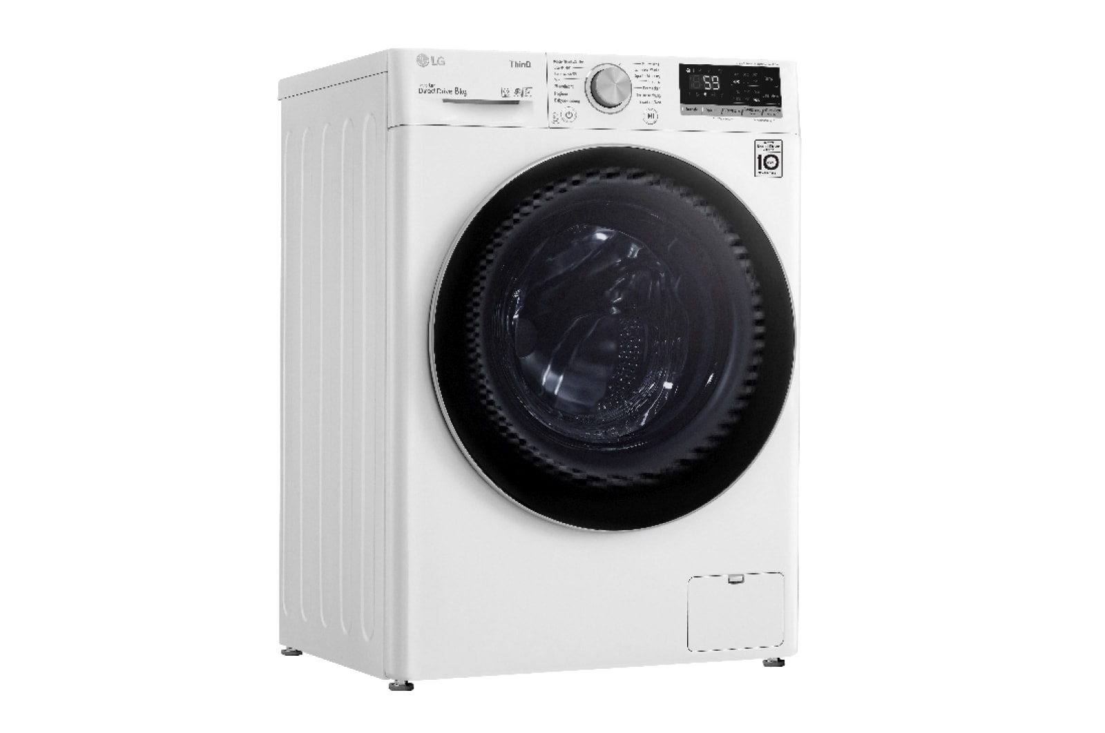 LG Waschmaschine mit 8 kg Kapazität | Energieeffizienzklasse B | 1400 U/Min. | Weiß mit silbernem Bullaugenring | V4W800B, V4W800B