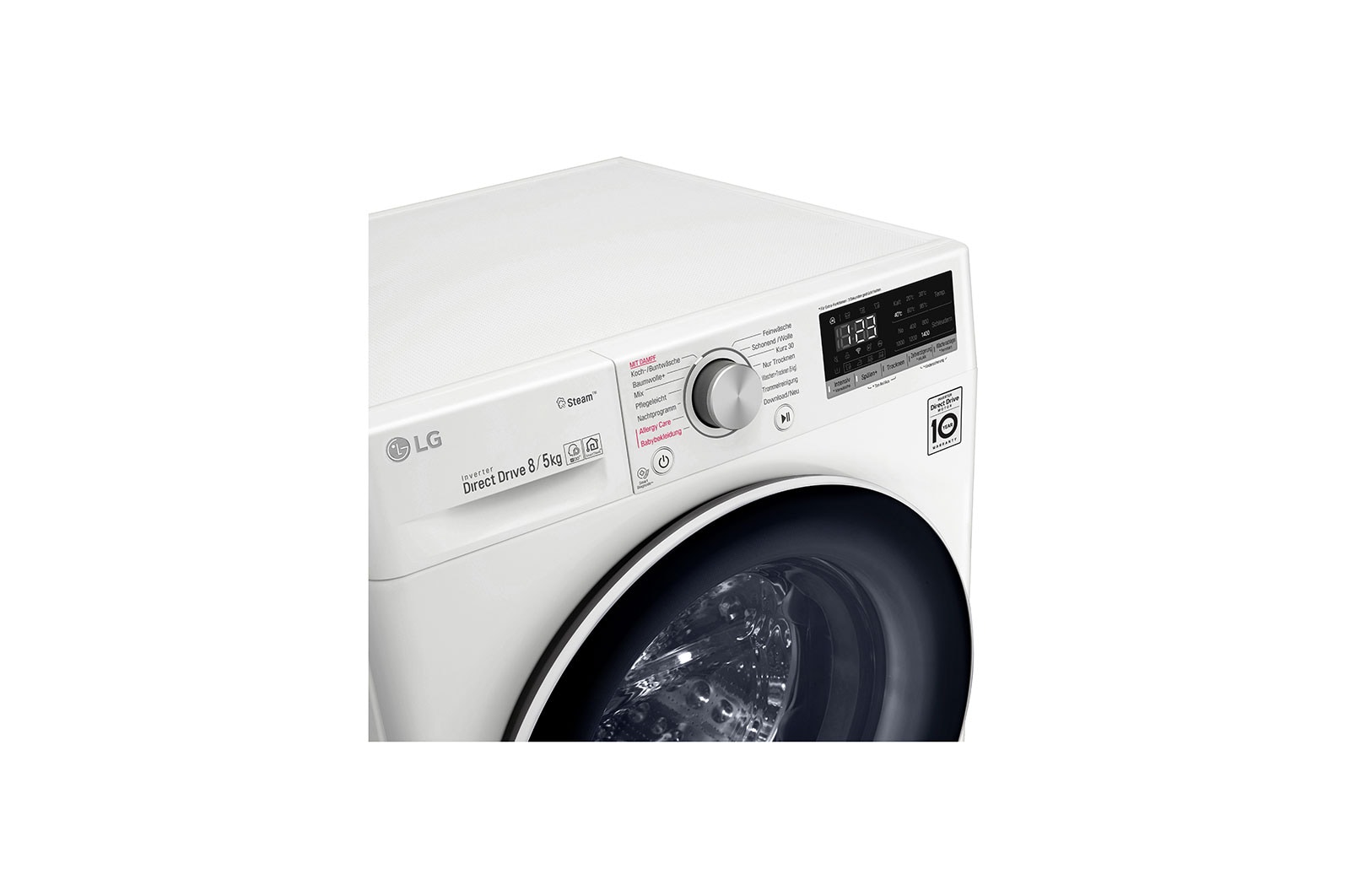 LG Waschtrockner | 8 kg Waschen/ 5kg Trocknen | AI DD® | Steam, V4WD85S1