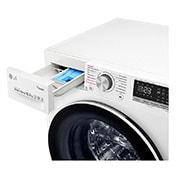 LG Waschmaschine mit AI DD® | 10,5 KG Kapazität | Energieeffizienzklasse B | 1.400 U./Min. | TurboWash® | Wäsche Nachlegen | Steam | Wi-Fi-Funktion | Aqua-Lock®, V510