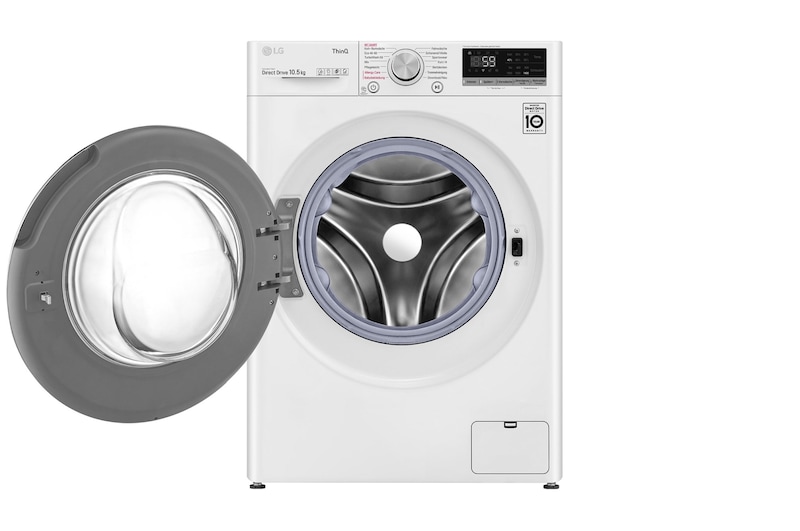 LG Waschmaschine mit AI DD® | 10,5 kg | Energieeffizienzklasse B | 1.400 U./Min. | Steam | TurboWash® | ThinQ®, V5105SE