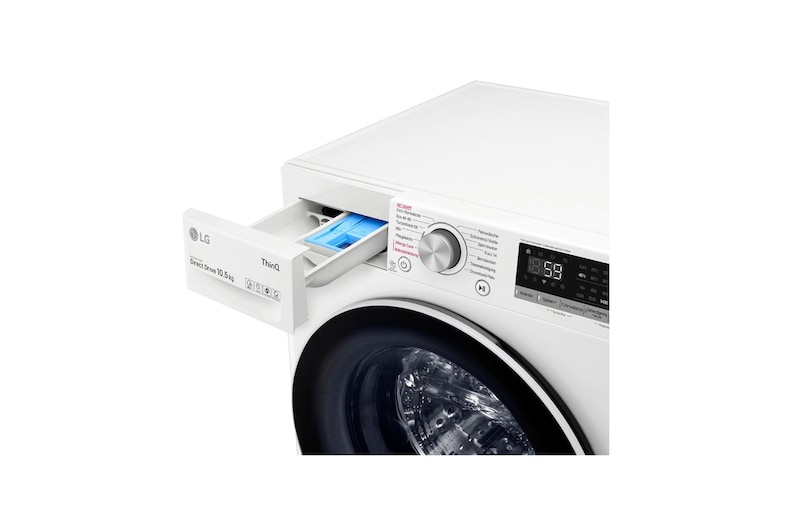 LG Waschmaschine mit AI DD® | 10,5 kg | Energieeffizienzklasse B | 1.400 U./Min. | Steam | TurboWash® | ThinQ®, V5105SE